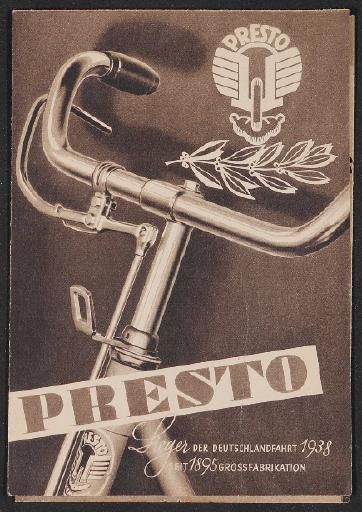 Presto Fahrräder Faltblatt 1939
