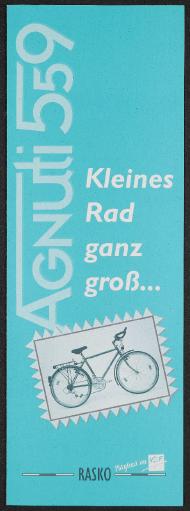 Rasko Agnuti 559 Kleines Rad ganz groß Faltblatt 1997