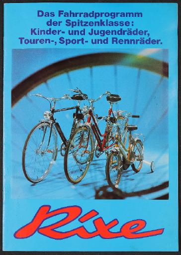 Rixe Kinder- und Jugendräder Touren-, Sport- und Rennräder Katalog 1970er Jahre