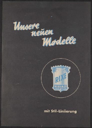 Rixe Werbeblatt 1938 1939