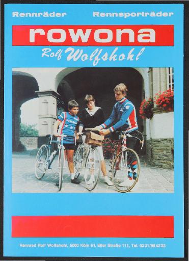 Rowona Rennräder Rennsporträder Faltblatt 1986