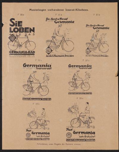 Naumann Musterbogen für Inserat-Klischees 1920er Jahre