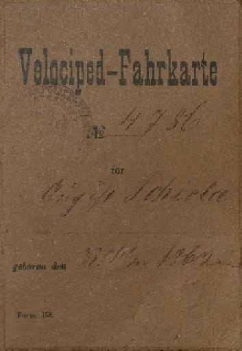 1890 Velociped Fahrkarte Frankfurt a.M.