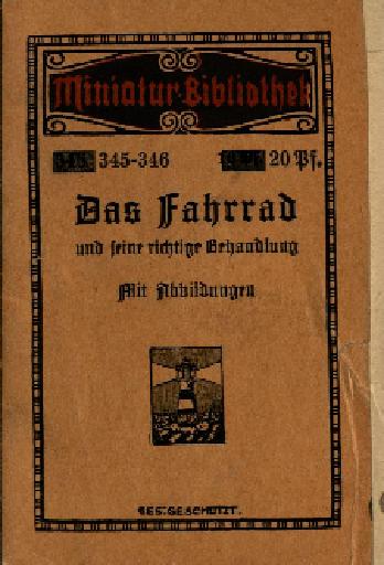 1905 Das Fahrrad und seine richtige Behandlung