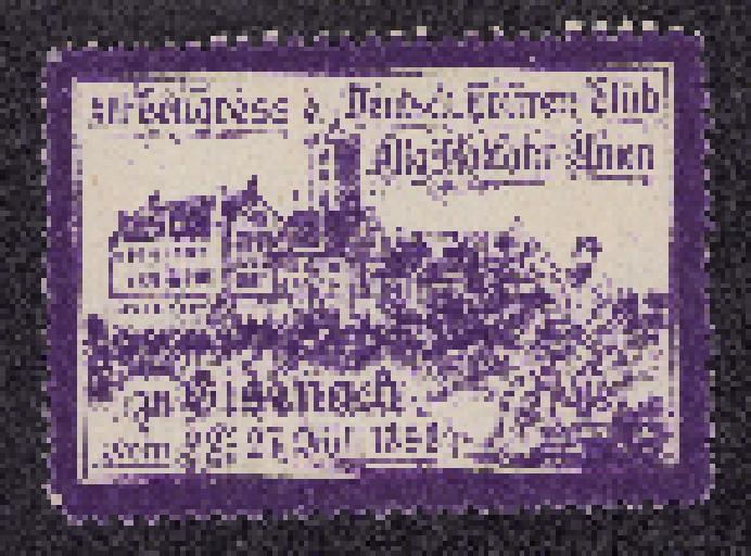 Reklamemarke XIII Congress Allgemeiner Radfahrer Union 1898
