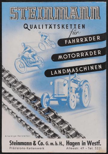 Steinmann Qualitätsketten Werbeblatt 50er Jahre