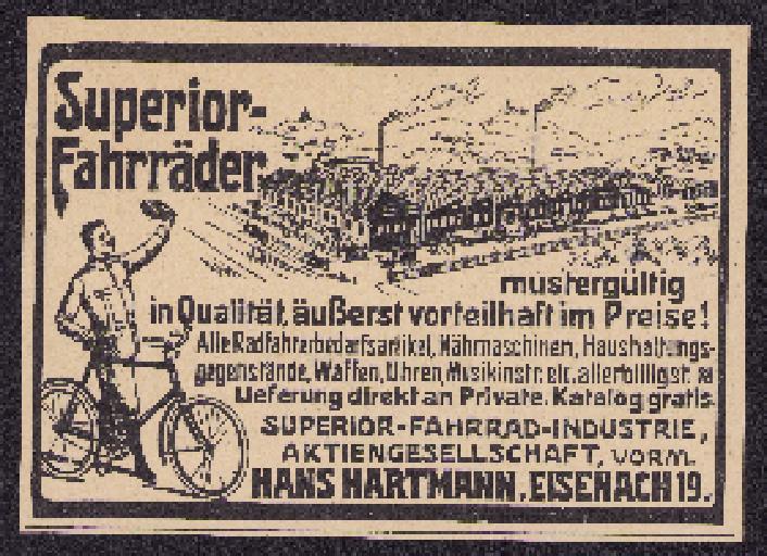 Superior-Fahrräder Werbung 1910er Jahre