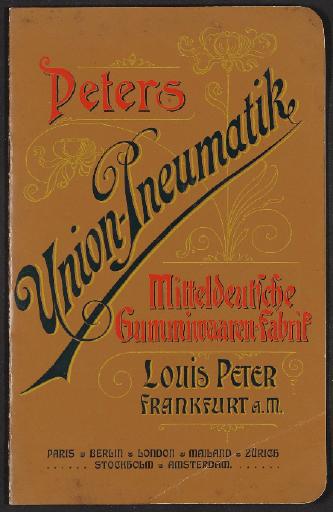 Union Pneumatik, Peters Union-Pneumatik, Mitteldeutsche Gummiwaaren-Fabrik, Preisliste 1890er Jahre