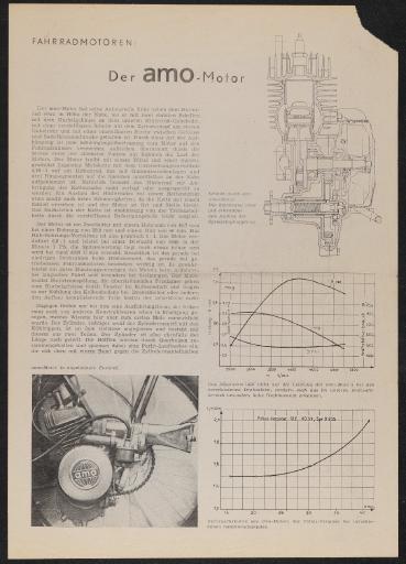 amo Fahrrad-Anbaumotor Sonderdruck Auto- und Motorradwelt Werbeblatt 1952